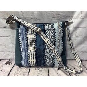 Demdaco Your‎ Journey Indigo Blue Crossbody Patchwork Purse Boho Hippie Festival